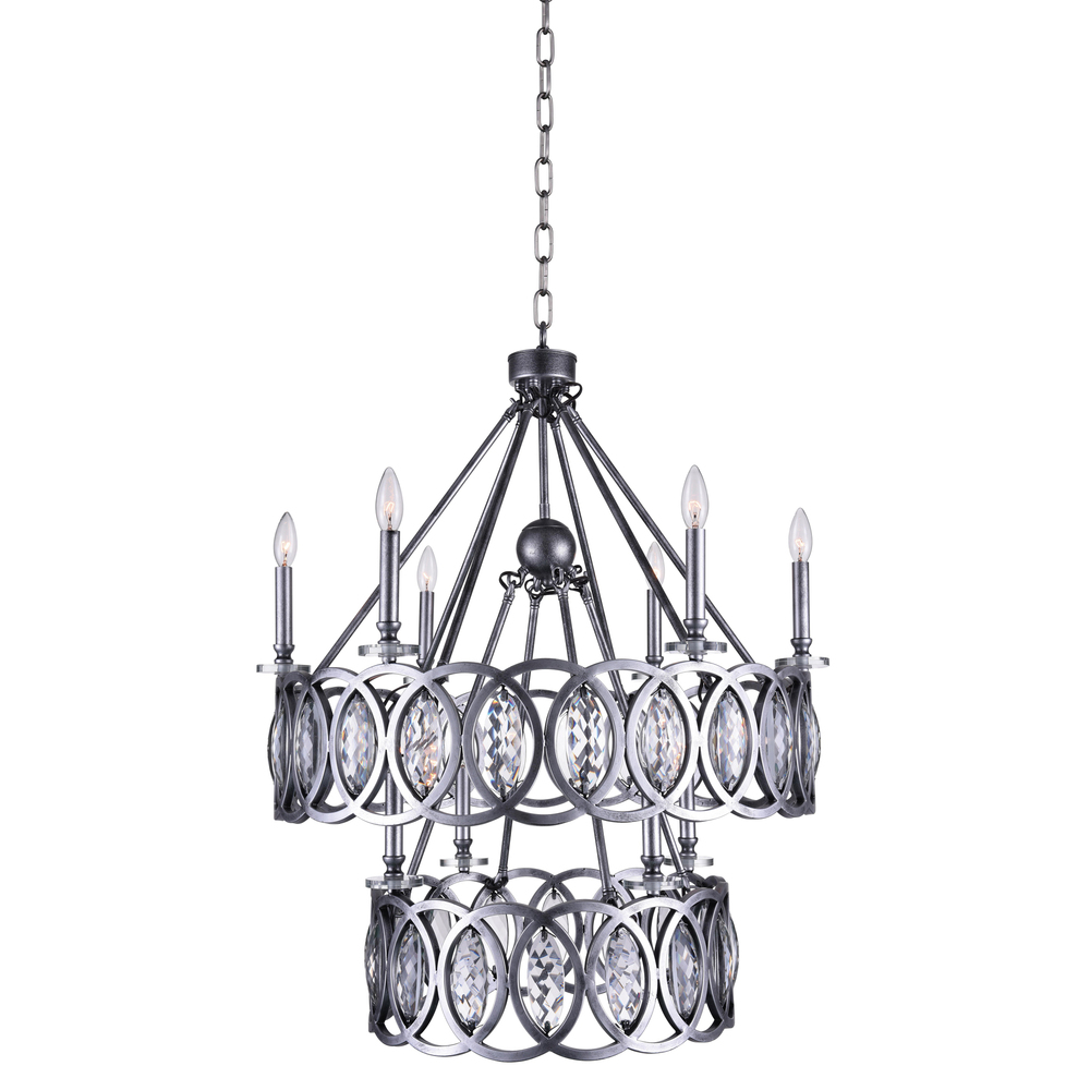 Attis 10 Light Candle Chandelier With Gun Metal Finish