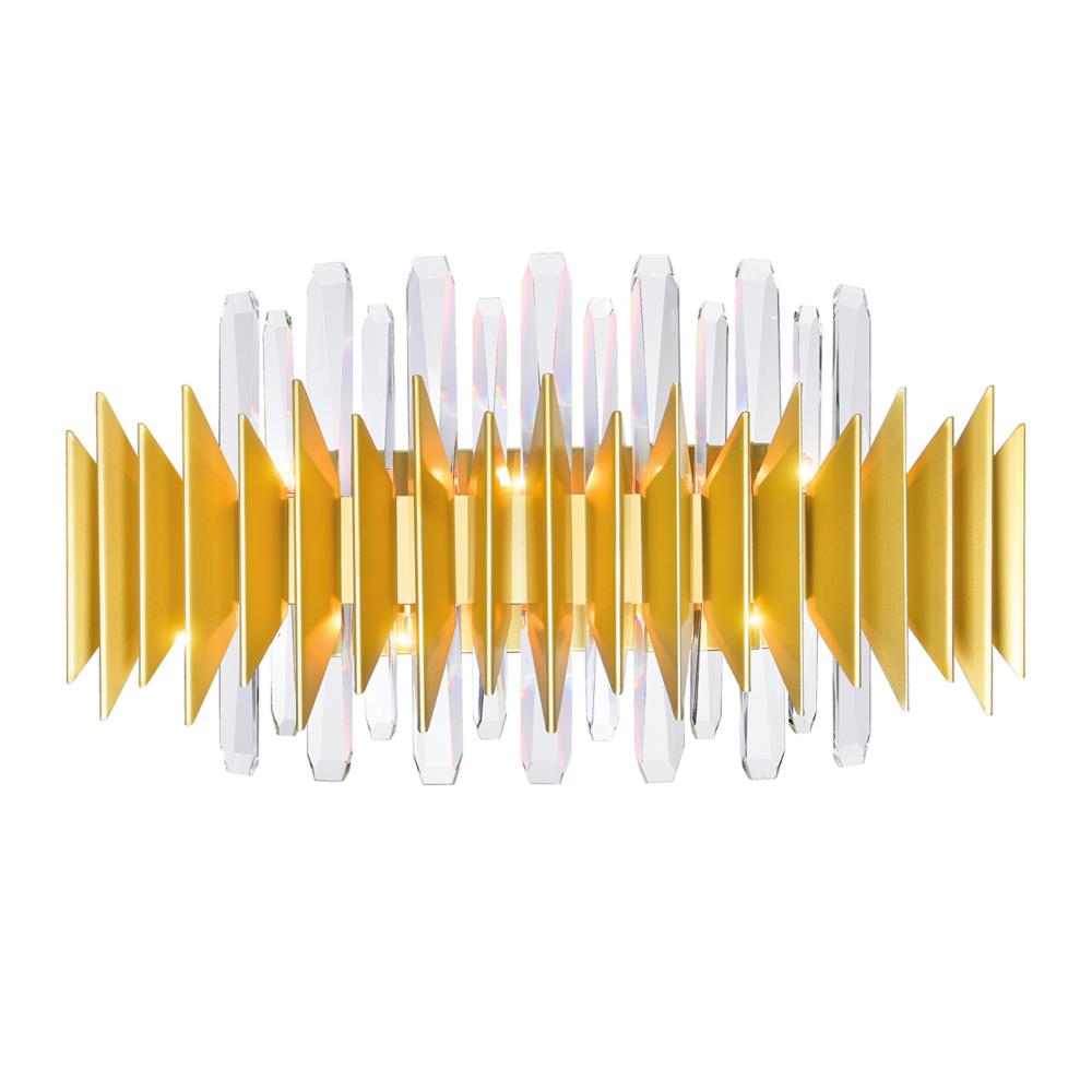 Cityscape 7 Light Wall Sconce With Satin Gold Finish