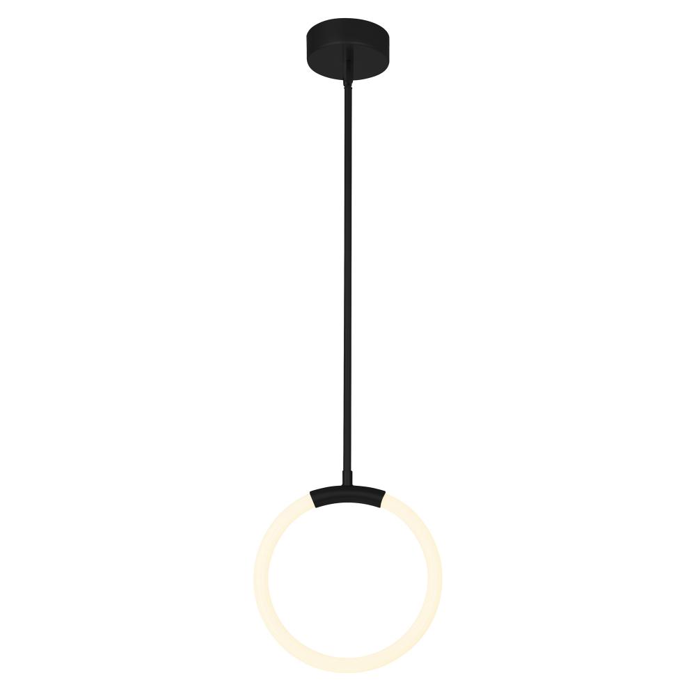 Hoops 1 Light LED Pendant With Black Finish