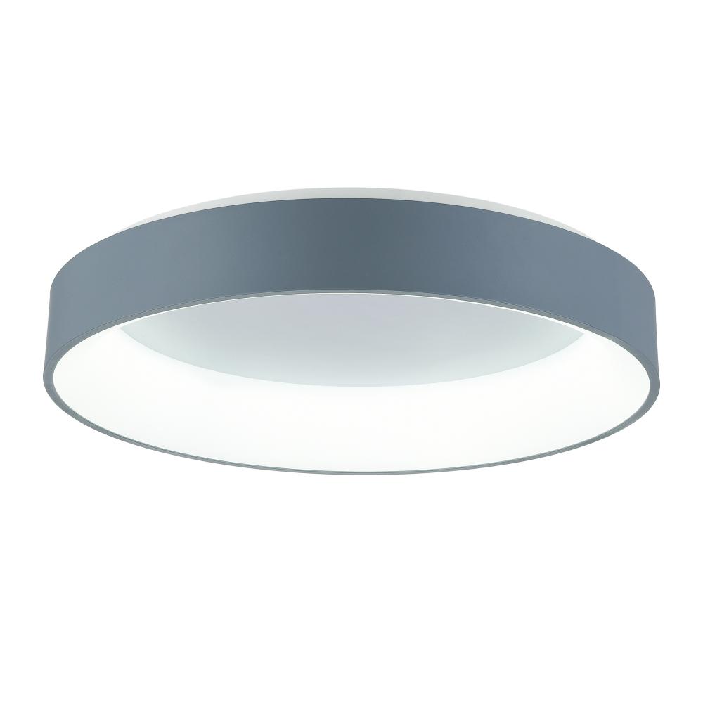Arenal LED Drum Shade Flush Mount With Gray & White Finish