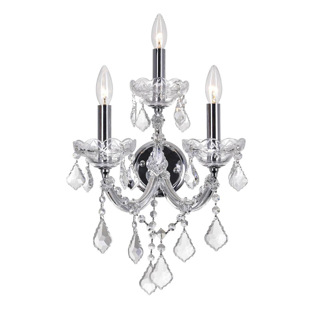 Maria Theresa 3 Light Wall Sconce With Chrome Finish