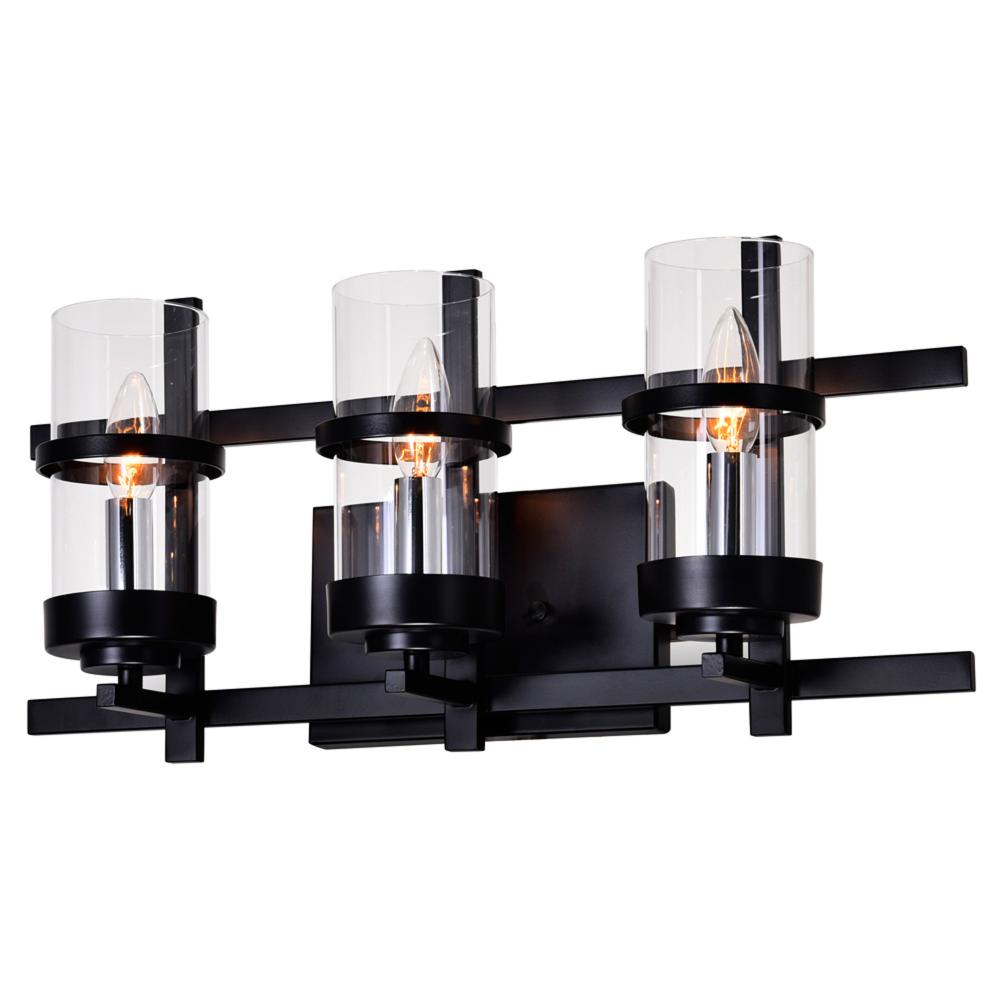 Sierra 3 Light Wall Sconce With Black Finish