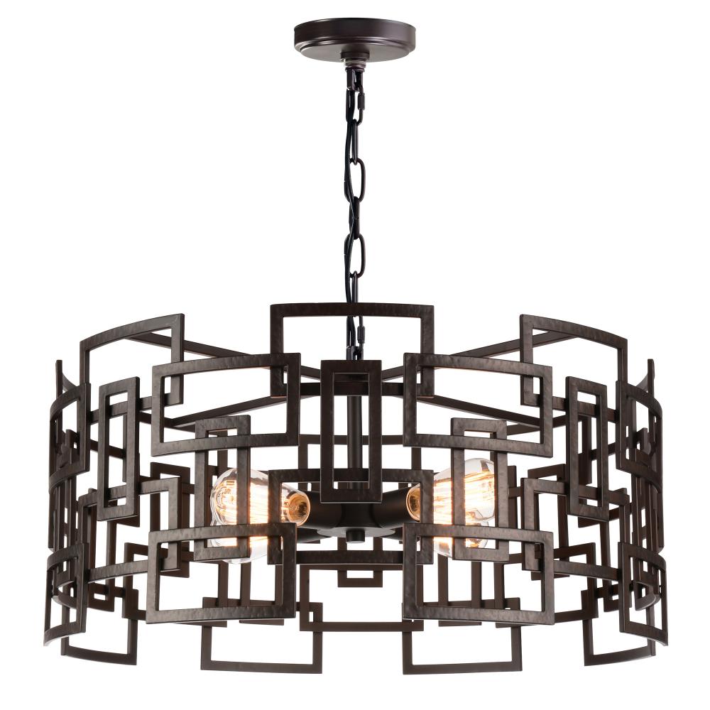 Litani 4 Light Down Chandelier With Brown Finish