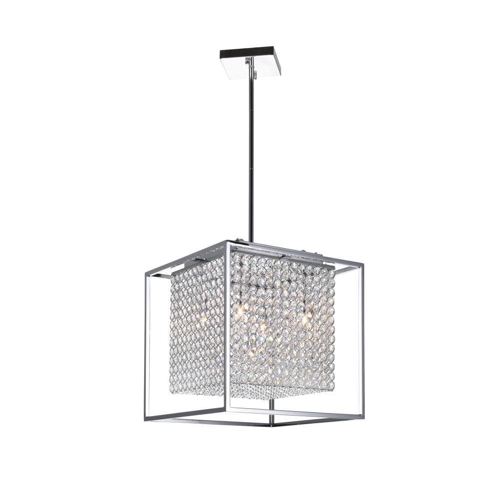 Cube 5 Light Chandelier With Chrome Finish
