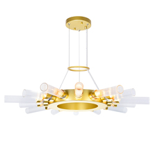 CWI Lighting 1121P28-14-602 - Collar 14 Light Chandelier With Satin Gold Finish