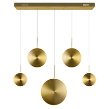 CWI Lighting 1204P43-5-625 - Ovni LED Island/Pool Table Chandelier With Brass Finish