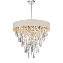 CWI Lighting 5523P22C (Off White) - Franca 8 Light Drum Shade Chandelier With Chrome Finish