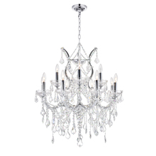CWI Lighting 8311P30C-13 (Clear) - Maria Theresa 13 Light Up Chandelier With Chrome Finish