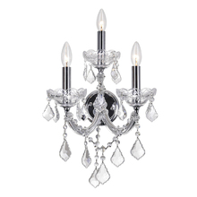 CWI Lighting 8318W12C-3 (Clear) - Maria Theresa 3 Light Wall Sconce With Chrome Finish