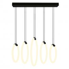 CWI Lighting 1273P23-5-101-RC - Hoops 5 Light LED Chandelier With Black Finish