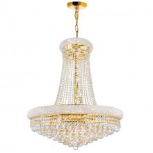 CWI Lighting 8001P28G - Empire 18 Light Down Chandelier With Gold Finish