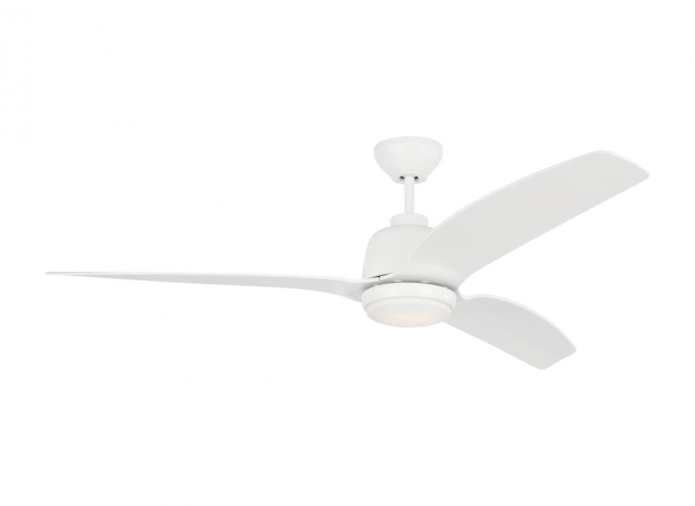 Avila Coastal 60 LED Ceiling Fan in Matte White with Matte White Blades and Light Kit