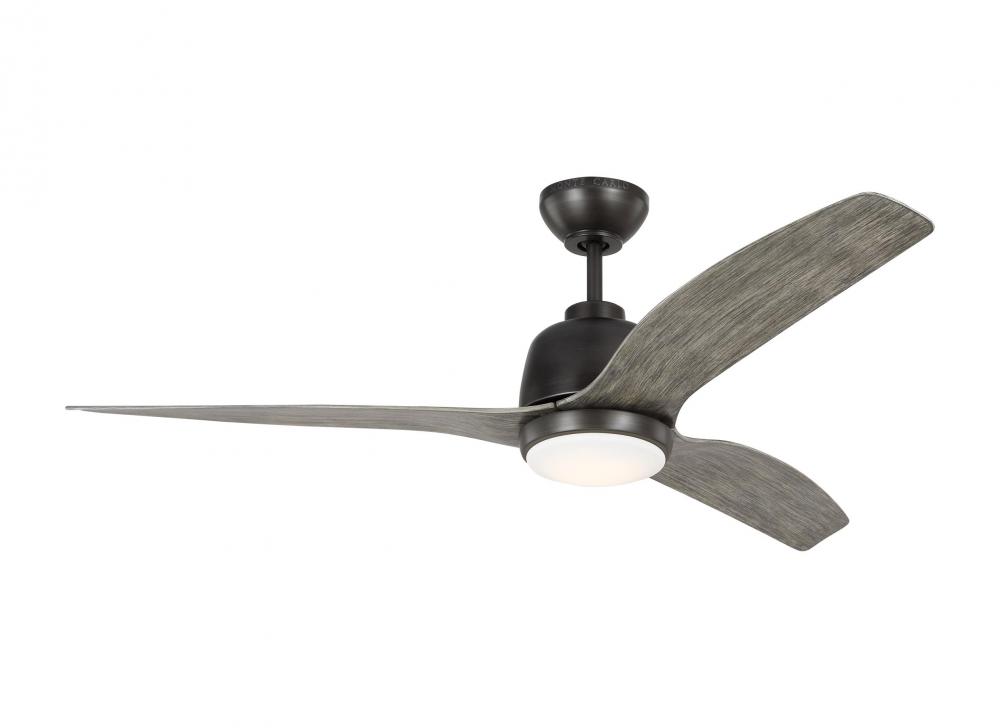 Avila 54" Dimmable Integrated LED Indoor/Outdoor Aged Pewter Ceiling Fan with Light Kit
