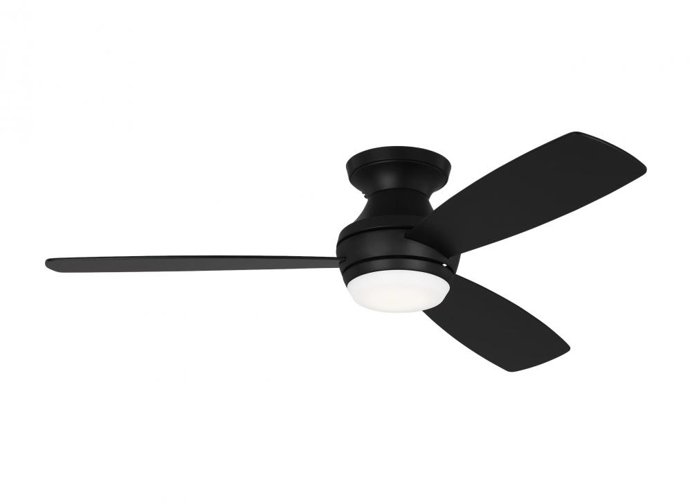 Ikon 52" Dimmable Integrated LED Indoor Midnight Black Hugger Ceiling Fan with Light Kit