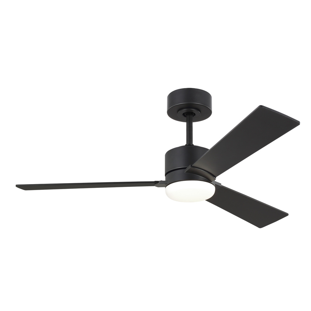 Rozzen 44" Indoor/Outdoor Midnight Black Ceiling Fan with Handheld Remote Control