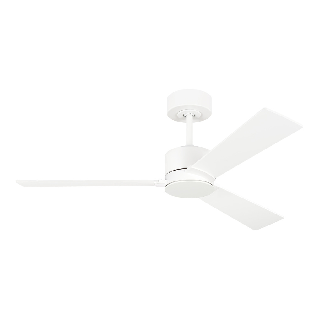 Rozzen 44" Indoor/Outdoor Matte White Ceiling Fan with Handheld Remote Control and Reversible Mo