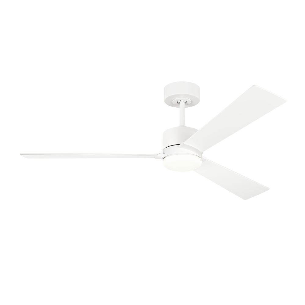 Rozzen 52" Indoor/Outdoor Matte White Ceiling Fan with Handheld Remote Control and Reversible Mo