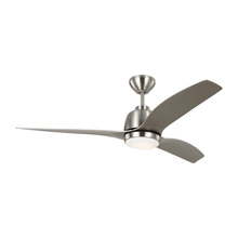 Monte Carlo 3AVLR54BSD - Avila 54" Dimmable Integrated LED Indoor/Outdoor Brushed Steel Ceiling Fan with Light Kit, Remot