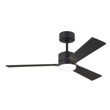Monte Carlo 3RZR44MBK - Rozzen 44" Indoor/Outdoor Midnight Black Ceiling Fan with Handheld Remote Control and Reversible