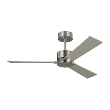 Visual Comfort & Co. Fan Collection 3RZR44BS - Rozzen 44" Indoor/Outdoor Brushed Steel Ceiling Fan with Handheld Remote Control and Reversible