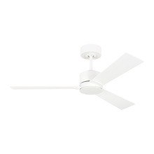 Visual Comfort & Co. Fan Collection 3RZR44RZW - Rozzen 44" Indoor/Outdoor Matte White Ceiling Fan with Handheld Remote Control and Reversible Mo