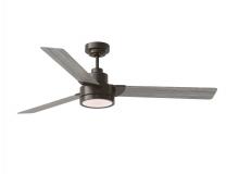 Visual Comfort & Co. Fan Collection 3JVR58AGPD - Jovie 58" Dimmable Indoor/Outdoor Integrated LED Aged Pewter Ceiling Fan with Light Kit, Handhel