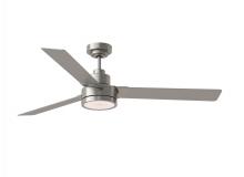 Visual Comfort & Co. Fan Collection 3JVR58BSD - Jovie 58" Dimmable Indoor/Outdoor Integrated LED Brushed Steel Ceiling Fan with Light Kit, Handh