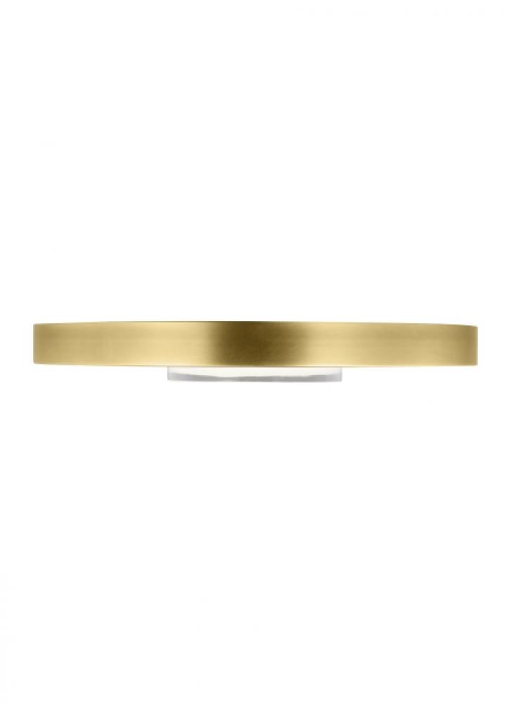 Modern Castor dimmable LED Large Ceiling Flush Mount Light in a Natural Brass/Gold Colored finish
