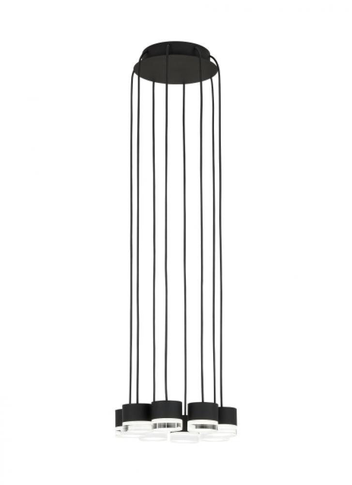 Modern Gable dimmable LED 8-light Ceiling Chandelier in a Nightshade Black finish
