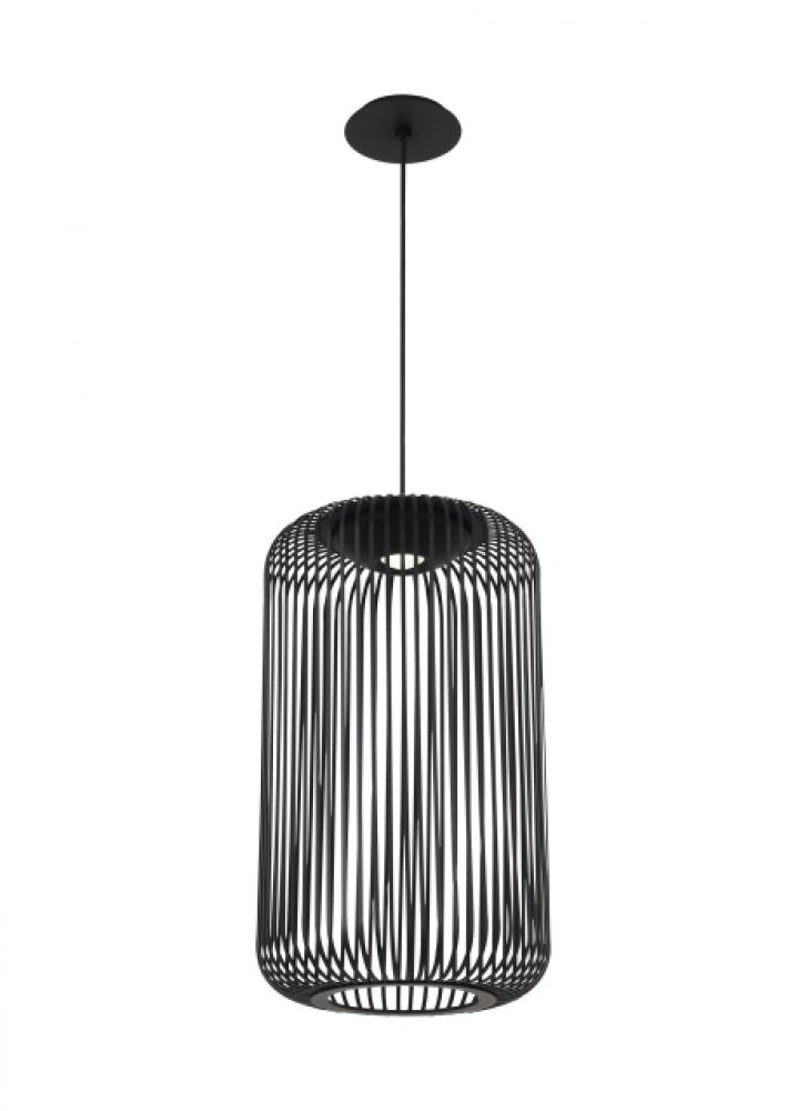 Kai dimmable LED Modern 1-light Ceiling Pendant in a Nightshade Black finish