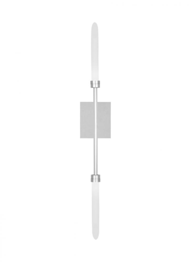 The Spur Damp Rated 2-Light Integrated Dimmable LED Wall Sconce in Polished Nickel