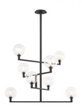 Visual Comfort & Co. Modern Collection 700GMBCB-LED927 - The Gambit 8-Light Damp Rated Dimmable Ceiling Chandelier in Nightshade Black