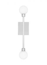 Visual Comfort & Co. Modern Collection 700WSMRAN-LED927-277 - The Mara Damp Rated 2-Light Integrated Dimmable LED Wall Sconce in Polished Nickel