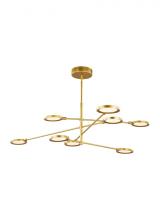 Visual Comfort & Co. Modern Collection 700LSSPCTBR-LED930 - Spectica dimmable LED Modern 8-light Ceiling Chandelier in a Plated Brass/Gold Colored finish