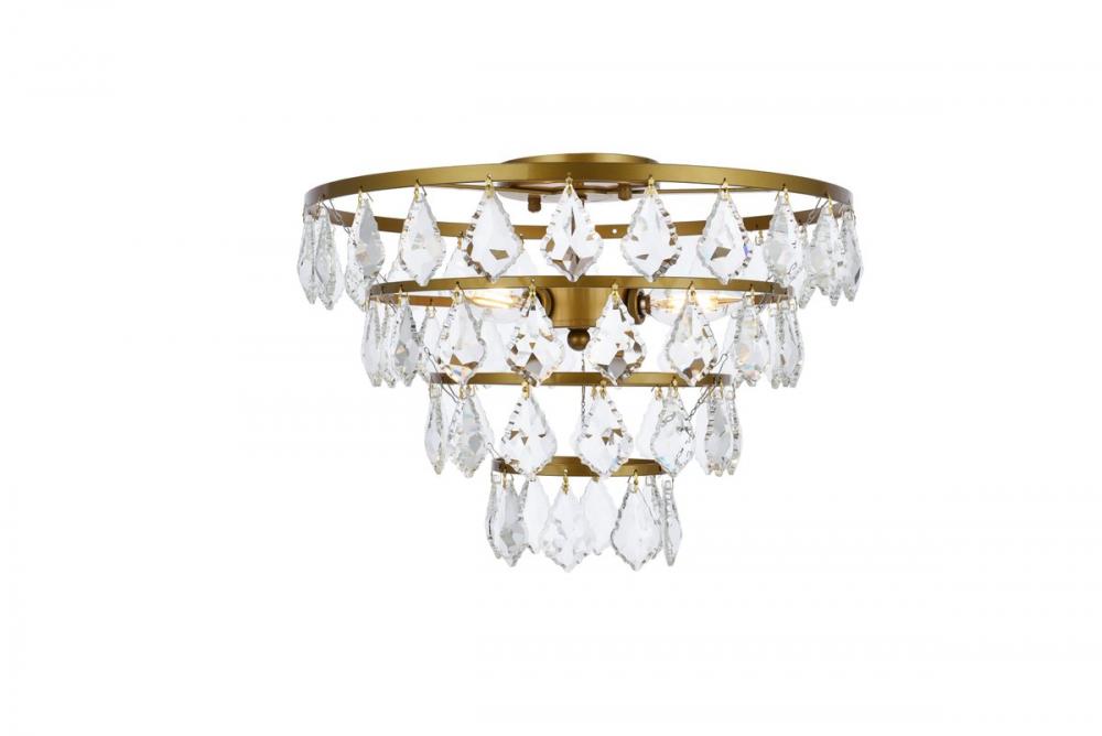 Ella 16 Inch Flush Mount in Brass