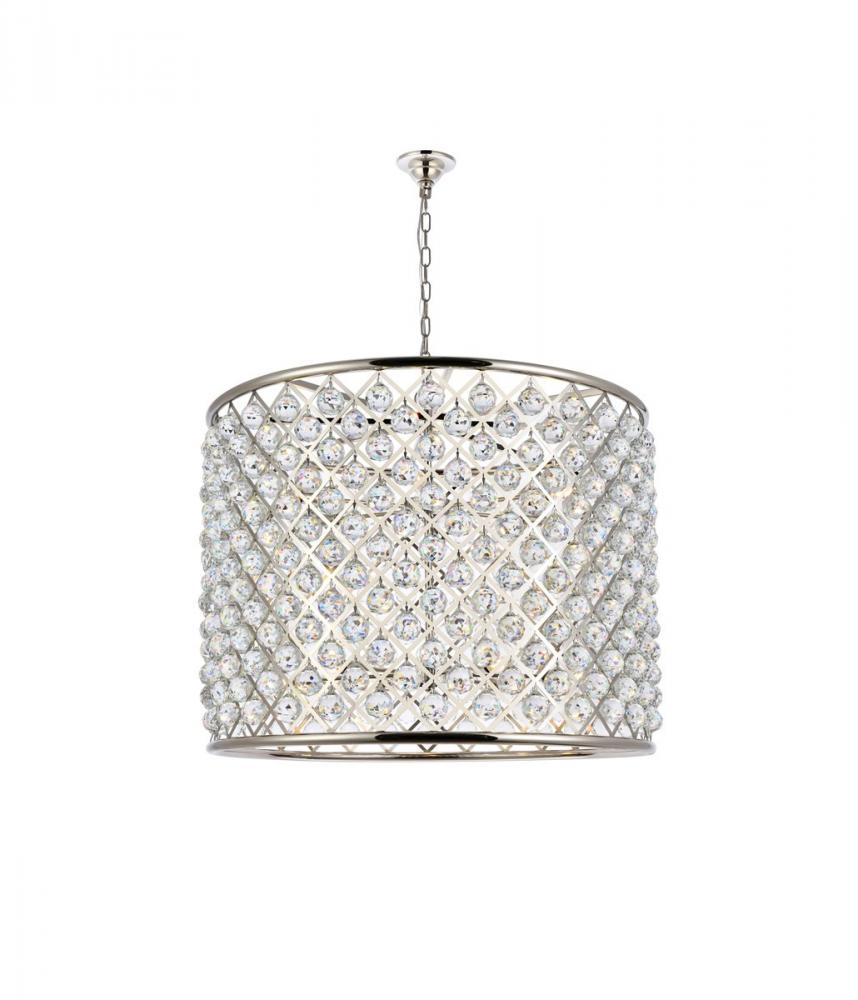 Madison 12 Light Polished Nickel Chandelier Clear Royal Cut Crystal