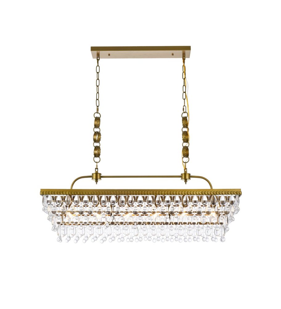Nordic 40 Inch Rectangle Pendant in Brass