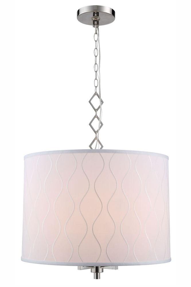 Meridian Collection Chandelier D:23 H:19 Lt:4 Polished Nickel Finish