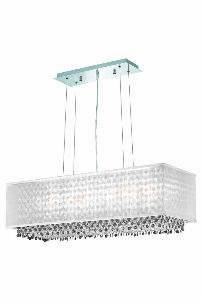 1691 Moda Collection Hanging Fixture w/ Silver Fabric Shade L34in W12in H11in Lt:5 Chrome Finish (Sw