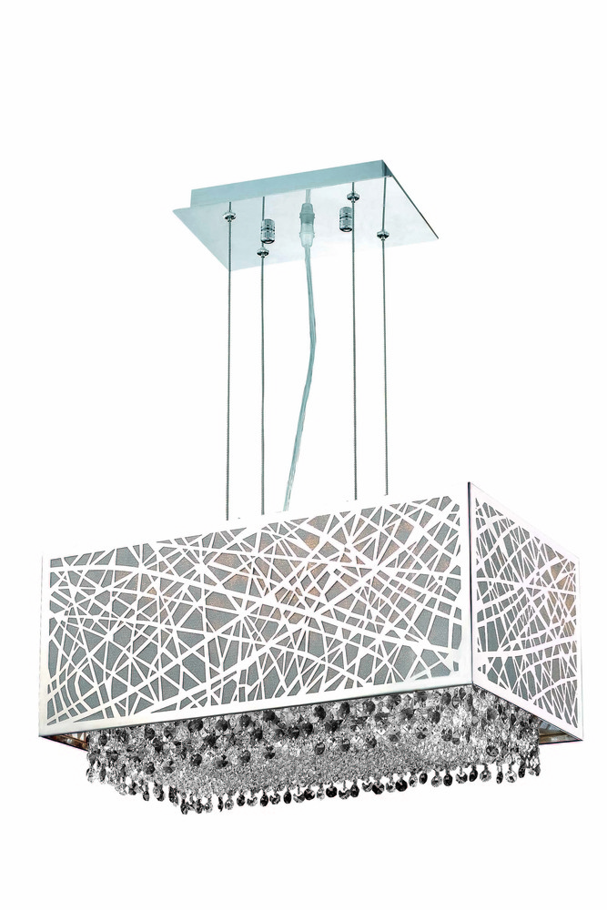 1791 Moda Collection Hanging Fixture w/ Metal Shade L21in W12.5in H11in Lt:3 Chrome Finish (Swarovsk