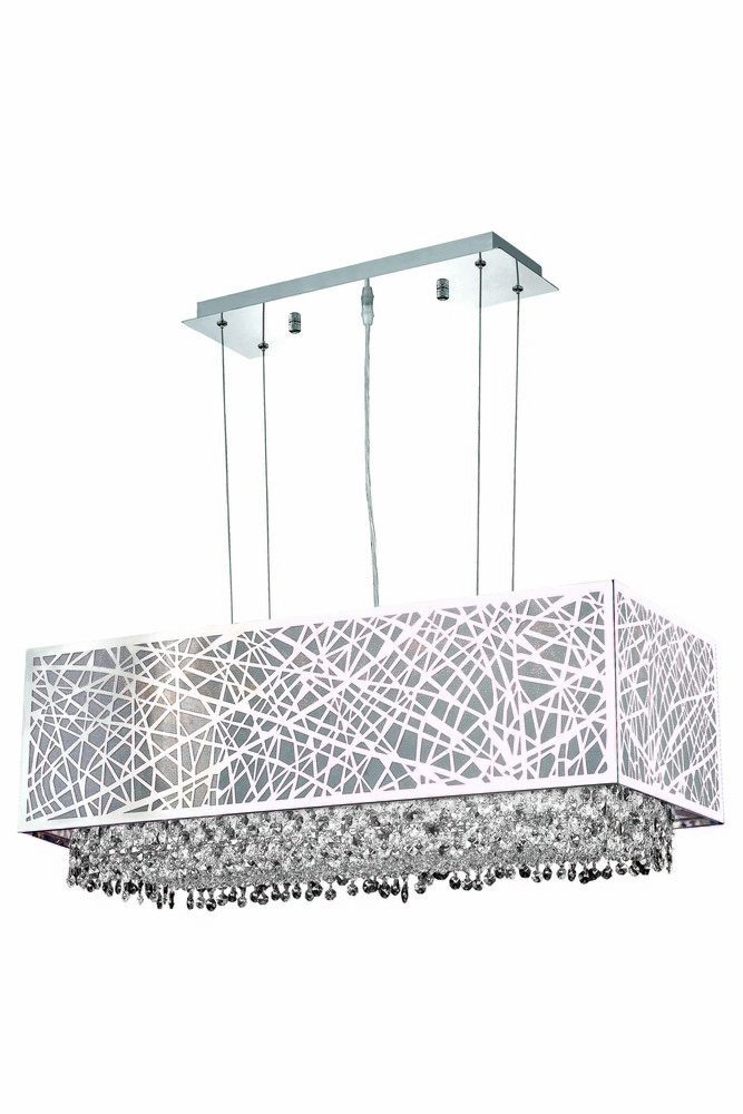 1791 Moda Collection Hanging Fixture w/ Metal Shade L29in W13in H11in Lt:4 Chrome Finish (Swarovski 