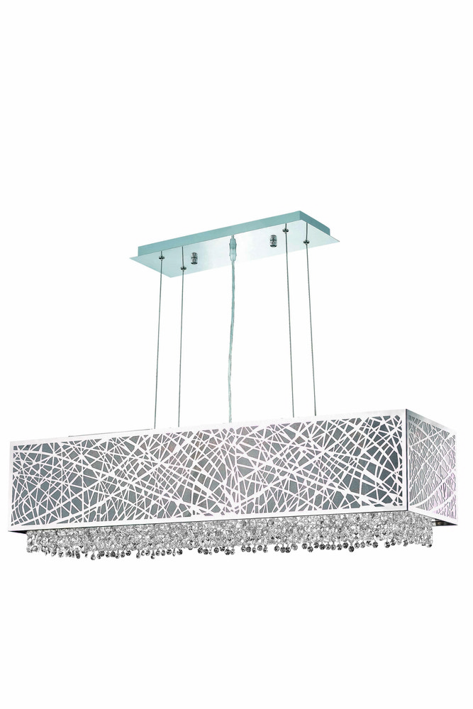1791 Moda Collection Hanging Fixture w/ Metal Shade L41in W12in H11in Lt:6  Chrome Finish (Swarovski