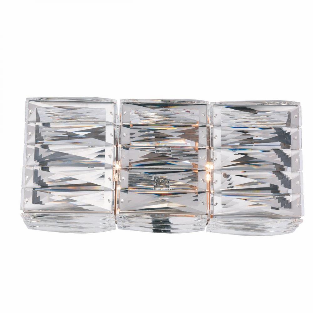 Cuvette 2 Light Chrome Vanity Wall Sconce Clear Royal Cut Crystal
