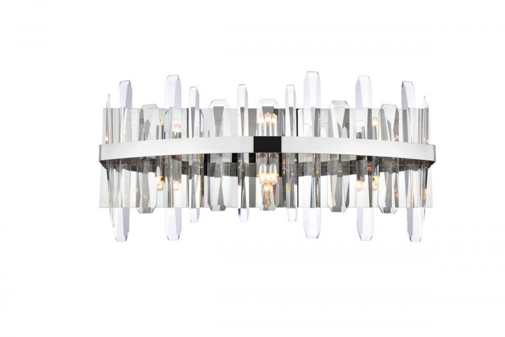Serena 24 Inch Crystal Bath Sconce in Chrome