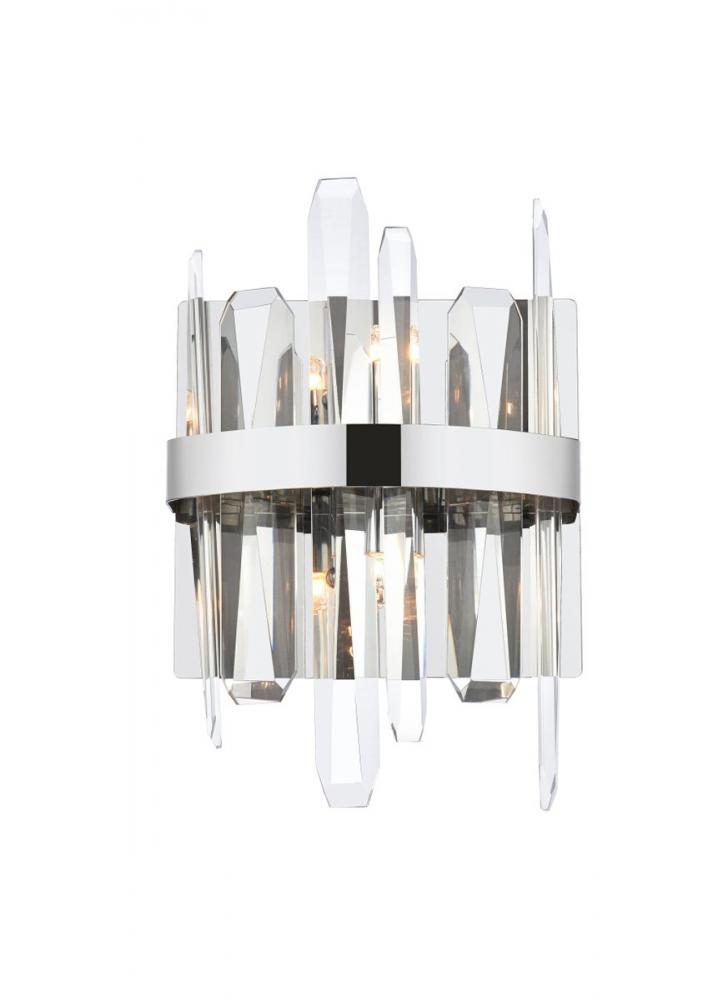 Serena 8 Inch Crystal Bath Sconce in Chrome