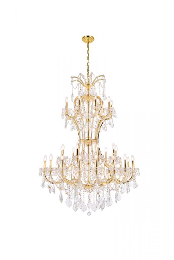 Maria Theresa 36 Light Gold Chandelier Clear Royal Cut Crystal