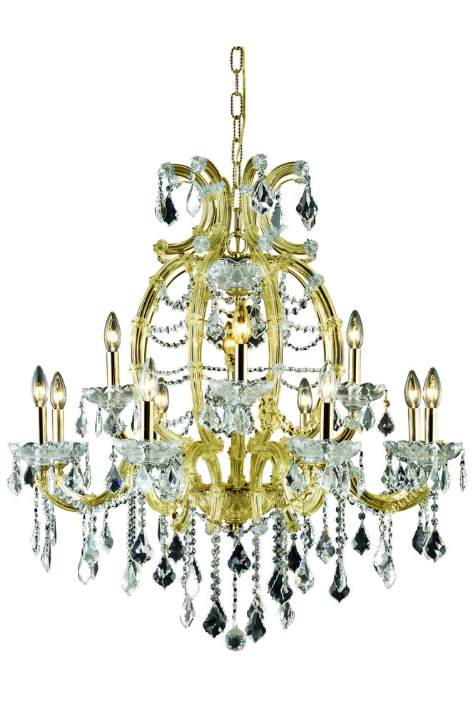 Maria Theresa 12 light Gold Chandelier Clear Royal Cut Crystal