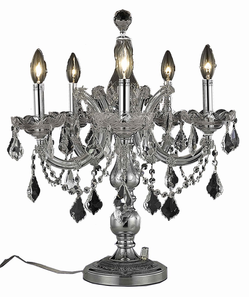 Maria Theresa 5 light Chrome Table Lamp Clear Royal Cut Crystal