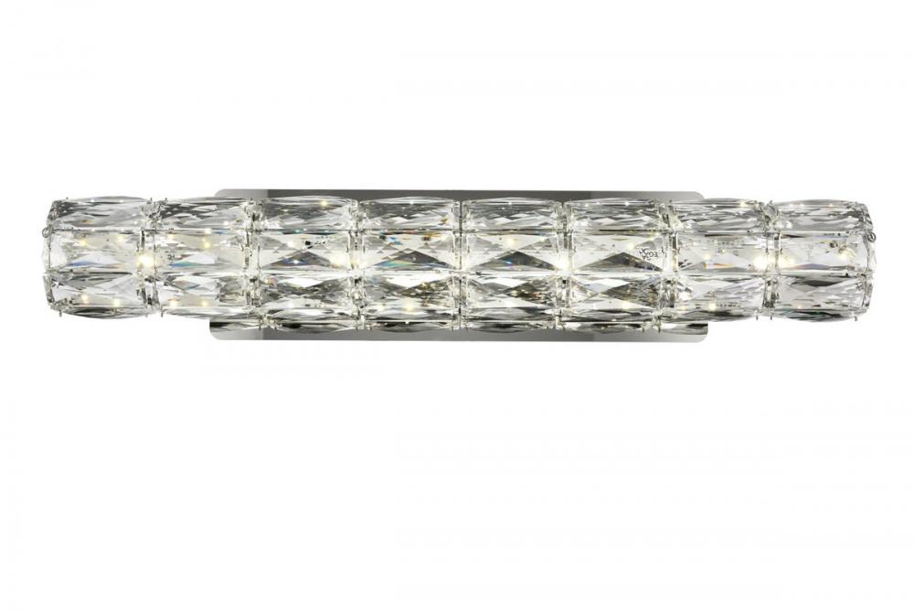 Valetta Integrated LED Chip Light Chrome Wall Sconce Clear Royal Cut Crystal