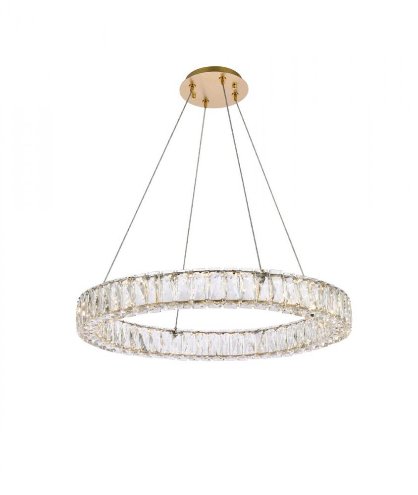 Monroe 26 Inch LED Round Single Pendant in Gold